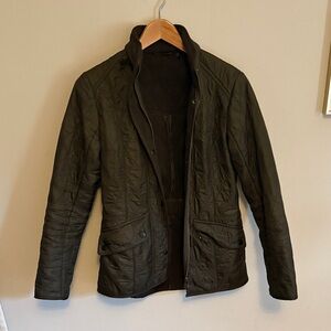 Barbour Quilted Jacket - Olive Green women size 6.